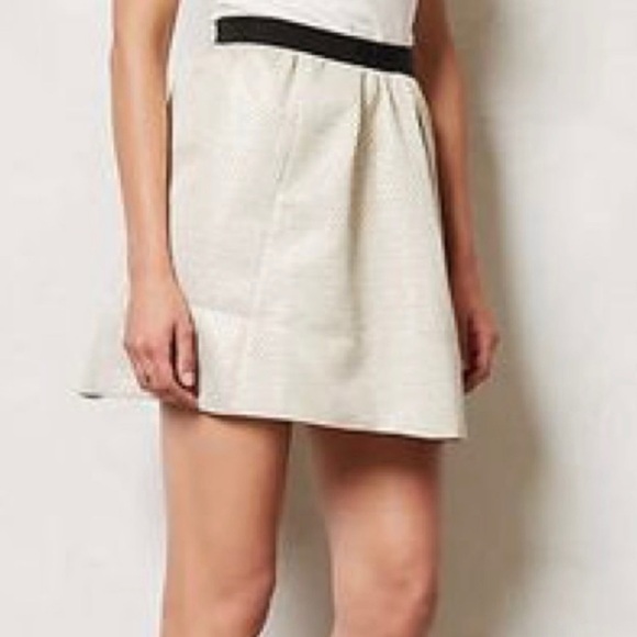 𝅺ganni Anthropologie Cressida Gold Metallic Brocade Party Mini Skirt, Small - Picture 8 of 10